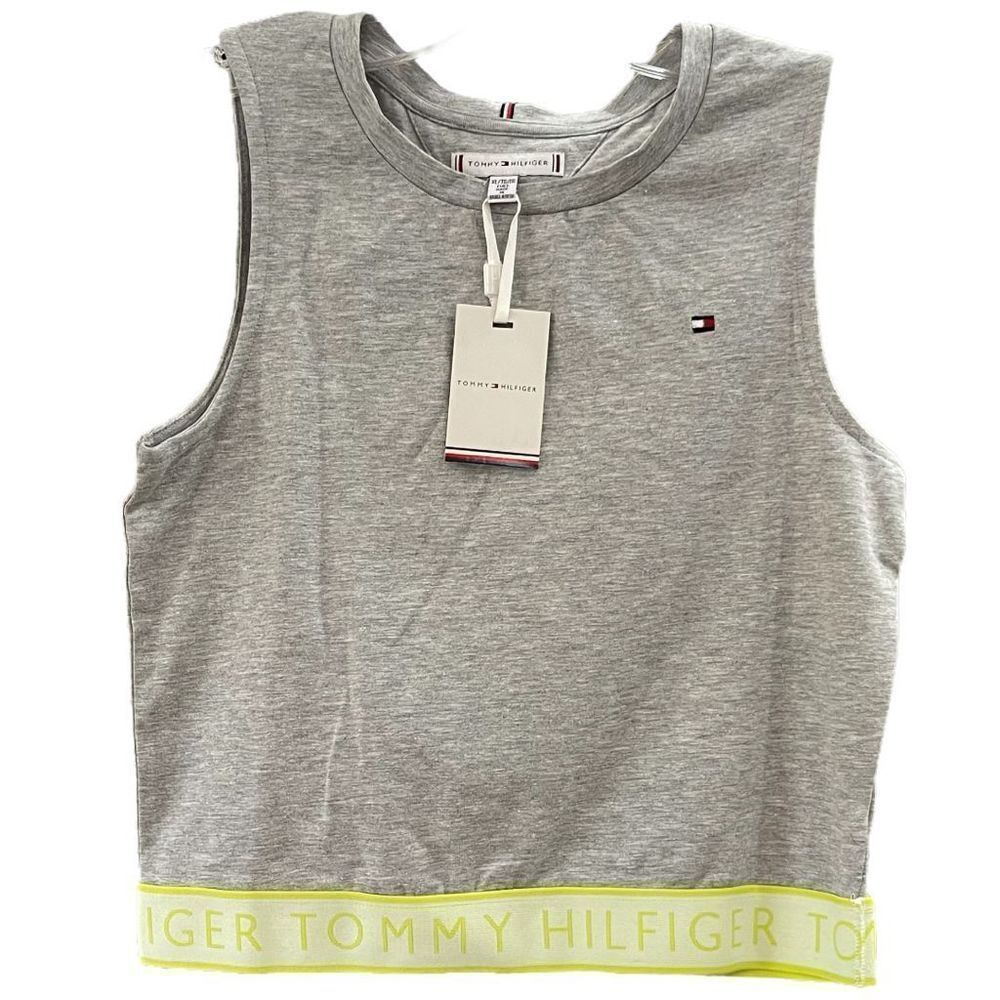 TOMMY HILFIGER GIRLS TOP TANK LOGO GREAY HEATHER NWT SIZE XL 16